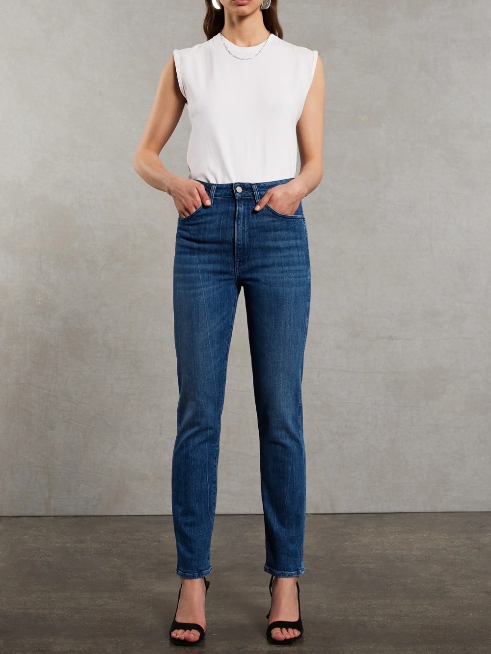 3x1 NYC Premium Denim High-Rise Straight-Leg Slim Jeans Size 28